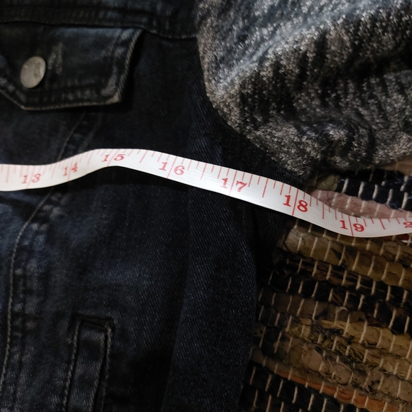 Free People Black Distressed Denim Hooded Sweater Jacket Womens Small - Picture 13 of 15